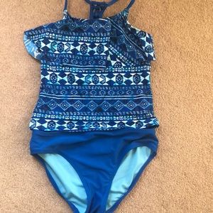 Blue girls tankini